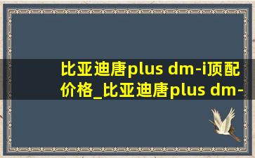 比亚迪唐plus dm-i顶配价格_比亚迪唐plus dm-i价格